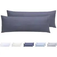 Famanu – Set van 2 kussenslopen, extra zachte microvezel, hypoallergeen, 90 x 40 cm, donkergrijs