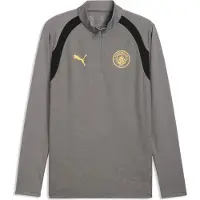 Puma Manchester City Trainingstrui 1/4-Zip 2026-2027 Donkergrijs Zwart Goudgeel