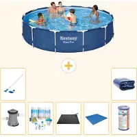 Bestway Steel Pro, ronde opblaasbare zwembad - 396x84 cm - 8-delig - Model S21609