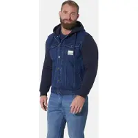 Jan Vanderstorm herren Denim Jack - 54 - donkerblauw - Plus Size