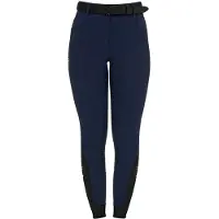 Equestro Rijbroek Hoge Taille Full Grip Strass Logo Dames XL Navy