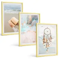 Tulup 4-Delige Schilderij Set - Abstracte zee, leesboek en boho dromenvanger - 40 x 60 cm - Muurdecoratie - Decoratieve Schilderijen - Wohnzimmer