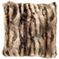 Dutch decor EGON - kussenhoes 45x45 cm - imitatiebont - gestreept - Driftwood - bruin, beige - met rits - zonder binnenkussen