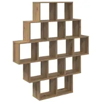 vidaXL Wandplank Artisanaal eiken 120 x 20 x 136 cm Bewerkt hout