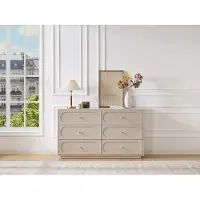 Vente-unique Ladekast 6 lades - Beige en goud - VALONIRO
