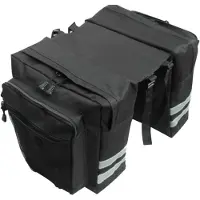 VHV -Fietstas voor Bagagedrager - Grote en Waterdichte Fietstas met Meerdere Vakken voor Racefiets en Mountainbike - Zwart