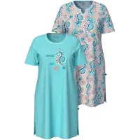 Ulla Popken - Dames - Bigshirt - Caraïbisch blauw - Maat 46+