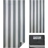 Famanu – Microvezel strandhanddoek voor volwassenen, extra groot 80 × 180 cm, lichtgewicht, sneldrogend en zandvrij, dubbelzijdig bedrukt, ideaal voor zwemmen en sport met mesh tas