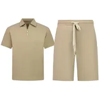 Enos Zomerset ribbed oversized polo shirt en korte broek