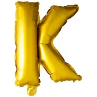 Espa Folie Ballon Letter K Goud 41cm met Rietje
