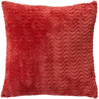 Dutch decor BART - kussenhoes 45x45 cm - gerecycled - golfpatroon - Cranberry - roze - met rits - zonder binnenkussen