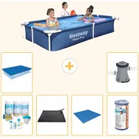 Bestway Steel Pro, rechthoekig zwembad - 221x150x43 cm - 7-delig - S21514