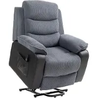 HOMCOM Multi-functional Power Lift Chair-Cord, Kunstleder-96B x 96T x 108H cm-Dunkelgrau
