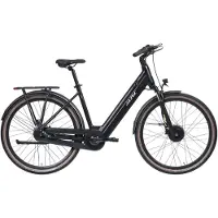 Altec Ciro - Elektrische Stadsfiets - Elektrische Damesfiets - Voorwielmotor - 7 Versnellingen - Hydraulische schijfremmen - 28 inch - 55 cm - Zwart