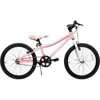 Happiq Kindermountainbike – Voor jongens en meisjes – Single Speed, dubbele handremmen en standaard – Roze, 51 cm
