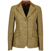 Dublin Dames ruitervest met een aansluitende snit en leren kraag Albany Tweed
