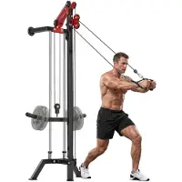 SPORTNOW Power Tower-Staal-68L x 85B x 210H cm-Zwart+Rood