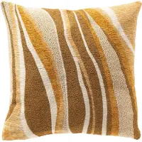 Dutch decor PEGGI - kussenhoes 45x45 cm - gestreept - Chai Tea - geel, bruin, beige - met rits - zonder binnenkussen