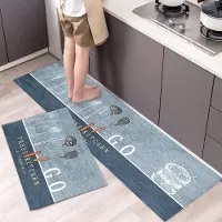 Famanu – 2 Stuks diatomeeën modder keukenmatset keukentapijtsets antislip staande lopers tapijten deurmat oliebestendig wasbare vloermat voor keukenbenodigdheden (40 x 60 cm + 40 x 120 cm)