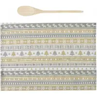 Moraj Kerst Keukendoek met Houten Lepel - 40x65cm - 100% Katoen