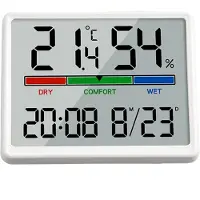 LONGZIMING -Digitale Wandklok – LCD Klok – Tafelklok – Groot Display – Weergave van Tijd Datum Temperatuur en Vochtigheid – Batterijgevoed – Geschikt voor Wand en Tafel – Duidelijk Afleesbaar – 1 Stuk