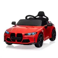 Happiq Elektrische Kinderauto - 12V, vering, LED-verlichting, muziek, sportwagenstijl - Rood