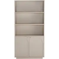 Vente-unique Boekenkast met 2 deuren en 3 nissen - Beige en goud VALONIRO