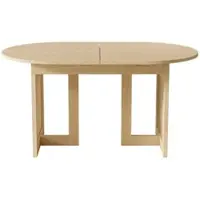 OKWISH Eettafel – Uitschuifbaar – 200 x 90 x 75 cm – Voor 6-8 Personen – Afgeronde Hoeken – Rotan Details – MDF Eikenkleur