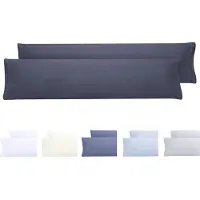 Famanu – Set van 2 kussenslopen van extra zachte microvezel, 150 x 40 cm, donkergrijs, hypoallergeen en onderhoudsvriendelijk