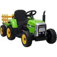Happiq Elektrische kindertractor - Met trailer, afstandsbediening, 7 LED-koplampen - Groen