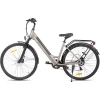 Hiland LAMASSU Elektrische Fiets - 700*38C - 250W Motor - 60 km Actieradius -Shimano 7 Versnellingen - Aluminium Frame - Unisex - Grijs
