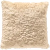 Dutch decor BENJA - kussenhoes 45x45 cm - imitatiebont - Bleached Sand - beige - met rits - zonder binnenkussen