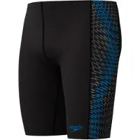 Speedo End+ Tech Panel Jammer Heren - Chloorbestendige Zwembroek Heren - Kleurvaste Lange Zwemshort Heren - Sportzwembroek Heren Bestand tegen Olie en Zonnebrandcrème - Zwart/Blauw - XS