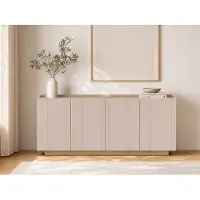 Vente-unique Buffetkast met 4 deuren - Beige en Natuurlijk licht ANARZA