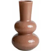 Vase the World Vaas Lindi S Elite Brown Ø15 x H27 cm - Mondgeblazen Glas - Design Vaas - Bloemenvaas - Woondecoratie