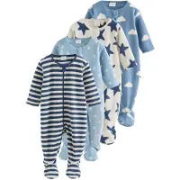 Next - Jongens - Set van 4 microfleece babyslaapzakken met tweewegritssluiting - Blauw