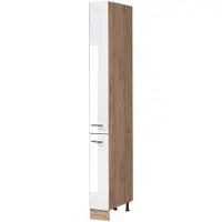 Vicco Apotheekkast Fame-Line, Wit Hoogglans/Goudkleurig Eiken, 20 cm