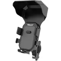 Ntech Fiets Telefoonhouder 2-in-1 – Universele GSM Houder met Zonneklep voor Fiets, E-bike, Fatbike, Motor & Scooter - Accessoires – 360° Draaibaar met Safety Lock en Anti-Schok Systeem -