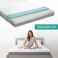 CozySense Premium Matras 160x200 cm – Tweepersoons – 3 Comfortlagen – Gel Traagschuim & Eierkistschuim – CertiPUR-US Schuim & OEKO-TEX Hoes – 20 cm Dik
