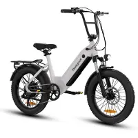 SmartAI 20x3.0 Inch Elektrische Fiets–48V 15Ah–Actieradius tot 110 km–Shimano 7 Versnellingen–Elektrische Stadsfiets–Wit
