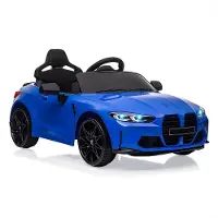 Happiq Elektrische Kinderauto - 12V, vering, LED-verlichting, muziek, sportwagenstijl - Blauw