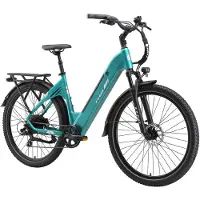 TTGO C5 Elektrische Fiets – 250W Motor – 48V 13.5Ah Accu – 90-110 km Bereik – 27.5"×2.4" Banden – Drievoudige Vering – Shimano 7s – Hydraulische Schijfremmen – Groen