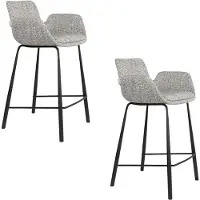 Zuiver Brit Barkrukken rugleuning 67,5 cm Grijs - Set van 2