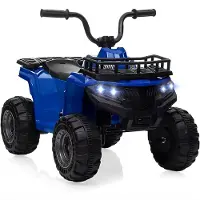 Happiq Elektrische Kinderquad - 12V ATV met 2 Snelheden, LED licht en Muziek, 4-Wiel Elektrische - Zwart