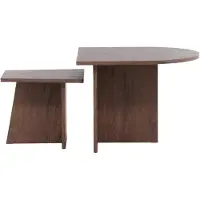 Nest of Nora Salontafel set van 2 - Vierkant 60x45 cm en 40x35 cm - Mocca