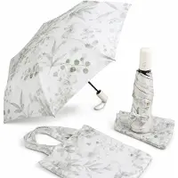 VHV -Kleurrijke Paraplu met Strik - 3-Vouwbare Automatische Parasol voor Dames - Stijlvolle UV-werende Paraplu voor Regen en Zon - 97cm Diameter - Lichtgewicht Reisparaplu