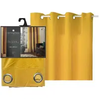 Atmosphera gordijn lilou - 2x - L260 x B140 cm - okergeel - polyester - met ringen
