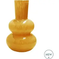 Vase the World Vaas Elite Lindi | Geel | Mondgeblazen glas | dik glas | Ø22 x H36 cm