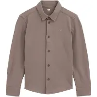 We fashion overhemd - taupe Bruin Jongens Katoen Klassieke kraag Effen - maat 122/128