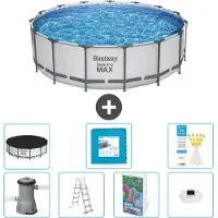 Bestway Steel Pro MAX, ronde opblaasbare zwembad - 488x122 cm - 6-delig, model S674